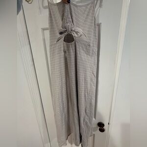 Billabong Light Gray Striped Midi Dress